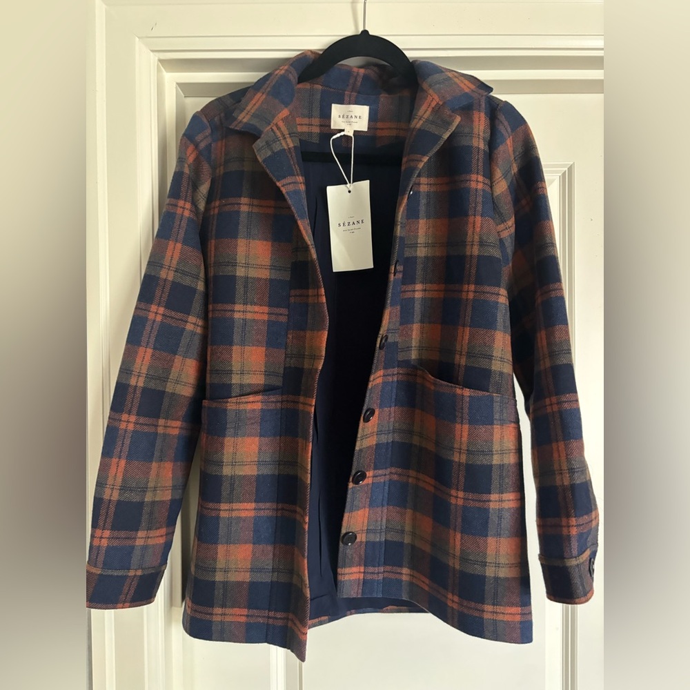 Sezane Will Jacket in Austria Check size S NWT